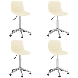 Chaises pivotantes à manger lot de 4 crème tissu Vidaxl Crème