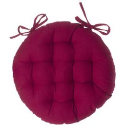 Atmosphera - Galette de chaise ronde rouge D40 créateur d'intérieur - Rouge