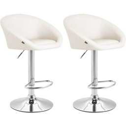 Lot de 2 tabourets de bar Miami V2 similicuir blanc