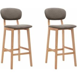 Tabourets de bar lot de 2 taupe tissu Vidaxl Taupe