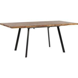 Table de Salle à Manger Extensible à Rallonge 140/180 x 90 cm en mdf et Acier Noir pour Intérieur