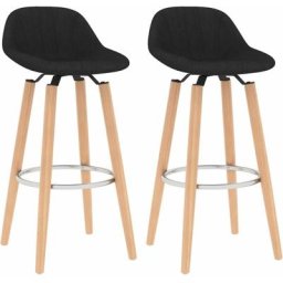 Moderne-Stil Tabourets de bar 2 pcs Noir Tissu,Montage facile,10,55 Kg