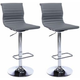 Lot de 2 Tabouret de Bar en Cuir pu Chaise Bar Erconomique Réglable Chaises Haute Cuisine avec Pied