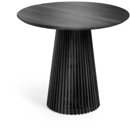 Table ronde Jeanette en bois massif de Mindy noir ø 90 cm - Noir - Kave Home