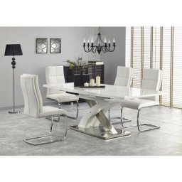 Table à manger design extensible 160-220 x 90 x 75 cm - Blanc - Blanc