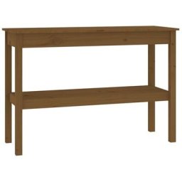 Table console Marron miel 110x40x75 cm Bois de pin solide Vidaxl marron miel