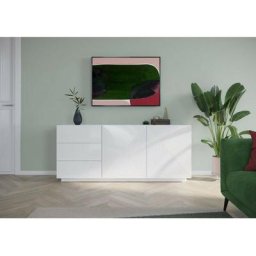 Buffet BOBOCHIC - Buffet 2 portes 167 cm ALICE Blanc - Blanc