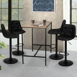Idmarket - Lot de 4 tabourets de bar denver noirs vintage - Noir