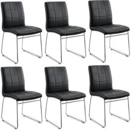 Lot de 6 Chaise à Manger, SICOTAS Chaises de Cuisine avec Assise et Dossier en Cuir Artificiel,