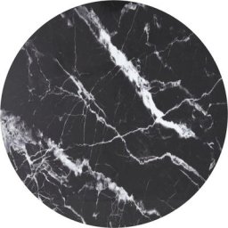 Dessus de table Noir Ø80x1cm Verre trempé avec design de marbre Vidaxl Black and white