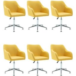 Chaises pivotantes à manger lot de 6 jaune tissu Vidaxl Jaune
