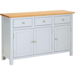 Buffet 110x33,5x70 cm Bois de chêne massif vidaXL - Light grey