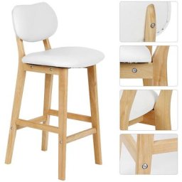 Dyhf - 2Tabouret de bar Tabouret de bar en bois avec dos Tabouret Tabouret de comptoir simili cuir
