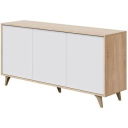 Buffet moderne avec 3 portes et étagères, buffet de cuisine, buffet design de salon, 154x40h75 cm,