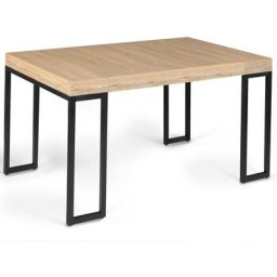 Idmarket - Table console extensible toronto 6 personnes 140 cm design industriel - Bois-clair
