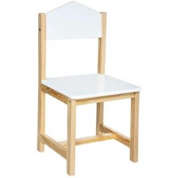 Atmosphera - Chaise enfant - l 28,5 x p 29 x h 59 cm - Blanc et bois clair - Livraison gratuite