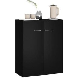 Buffet - Armoire de rangement Noir 60x30x75 cm Aggloméré
