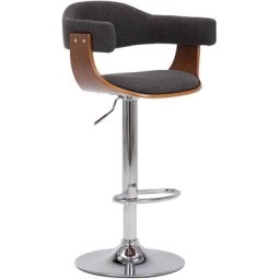 Tabourets de bar lot de 2 gris bois courbé et tissu Vidaxl gris et marron foncé