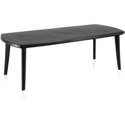 Shaf - Atlantic: Table Extensible Anthracite 6/12 places en Résine - Anthracite