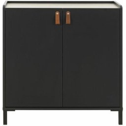 Buffet 2 portes 81x36x80 cm noir - amsty