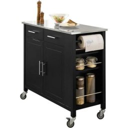 Sobuy - FKW108-SCH Desserte Roulante Chariot de Cuisine à roulettes Buffet Multifonctionnel avec