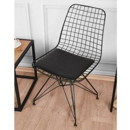 Chaise Semjare Métal et Simili Noir - Noir