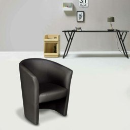 Dmora - Fauteuil avec revêtement en éco-cuir, couleur noire, 65 x 78 x 60 cm, avec emballage