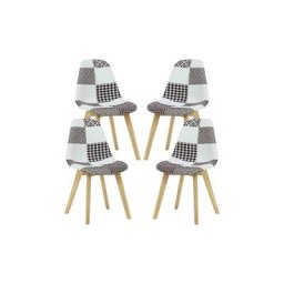 Life Interiors - Lot de 1/2/4 Chaise de Salle à Manger Chrono Patchwork - Lot de 4 - Multicolore