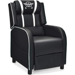 Fauteuil pour Gaming Extensible avec Repose-Pied et Coussin Lombaire, en pu, Inclinable 90°-160°