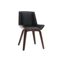 Miliboo - Chaise design noir et bois foncé noyer melkior - Noyer / noir