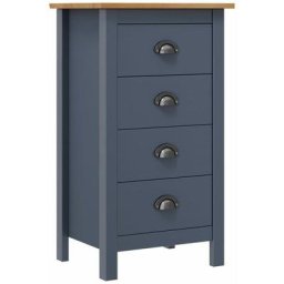 Buffet Hill Gris 46x35x80 cm Bois de pin solide Vidaxl Gris