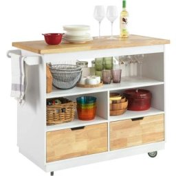 Sobuy - FKW107-WN Desserte Roulante Chariot de cuisine Meuble de Rangement à Roulettes Chariot de