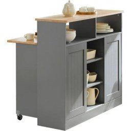 Sobuy - FSB36-HG Buffet de Rangement Placard de Cuisine Ilot de Cuisine Armoire de Cuisine