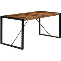 Table de salle à manger 160x80x75 cm Bois de Sesham massif Vidaxl Black