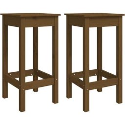 Chaises de bar lot de 2 marron miel 40x40x78 cm bois pin solide Vidaxl marron miel