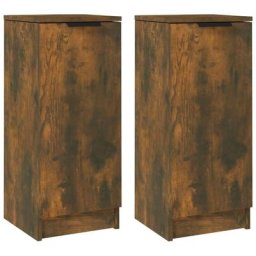 Buffets 2 pcs Chêne fumé 30x30x70 cm Bois d'ingénierie Vidaxl Chêne fumé