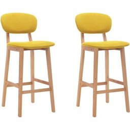 Tabourets de bar lot de 2 jaune moutarde tissu Vidaxl jaune moutarde