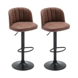 Lot de 2 Tabouret de Bar Chaise de bar en Cuir pu Chaise Haute Bar Réglable avec Repose-Pieds pour