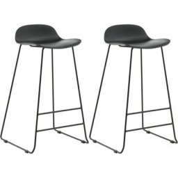 Venture Home - Tabouret de bar en acier et plastique Wave (Lot de 2) - Noir
