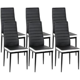 Lot de 6 Chaise de Salle à Manger, Chaises de Salle a Manger Moderne, Simili Cuir, pour Salle à