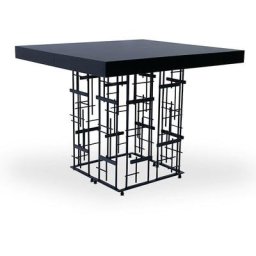 Table extensible L90-240cm Melvine style graphique Métal Noir et Bois noir - Noir