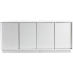 Buffet design finition blanc laqué brillant 4 portes L180 cm como - Blanc