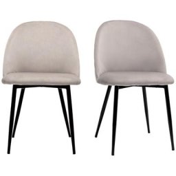 Miliboo - Chaises design en tissu velours taupe et métal noir (lot de 2) jovi - Taupe