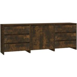 Buffets 3 pcs Chêne fumé Bois d'ingénierie Vidaxl Chêne fumé