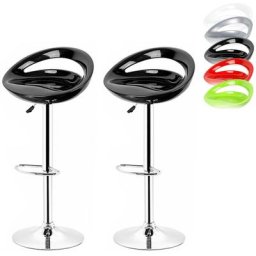 Lot de 2 Tabouret de Bar, Sièges pour Cuisine, abs Plastique, Réglable en Hauteur et Rotatif à