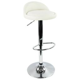 Tabouret de Bar, réglable en Hauteur & Rotatif Tabouret de Travail en Cuir synthétique Blanc