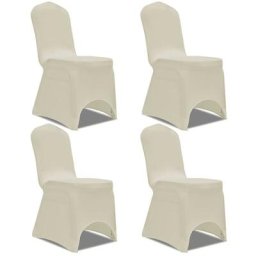 Housse de chaise extensible 4 pcs crème Vidaxl Crème