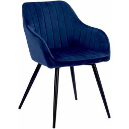 Chaise en velours bertille bleue - Bleu