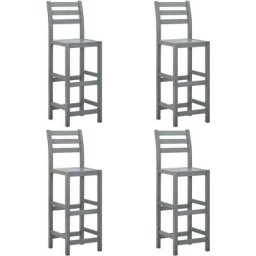 Tabourets de bar lot de 4 gris bois d'acacia massif Vidaxl Gris