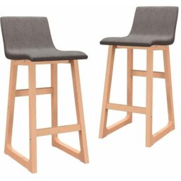 Tabourets de bar lot de 2 gris clair tissu Vidaxl Gris clair
